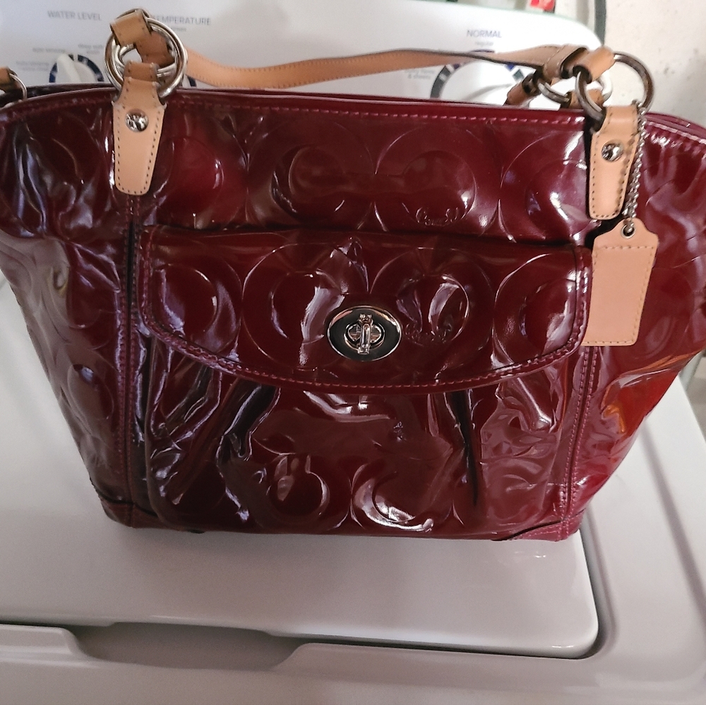 Coach 13178  Dark Red Patent Purse
